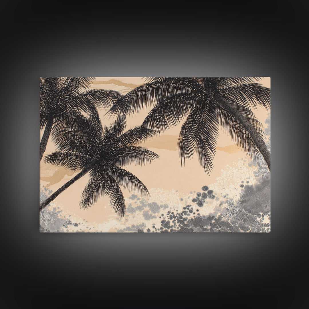 Palm Tree Silhouettes Canvas Print, Tropical Art, Room Decor, Living Room Decor, Fine Art, Tropic, Printable, TRO-3x2-56