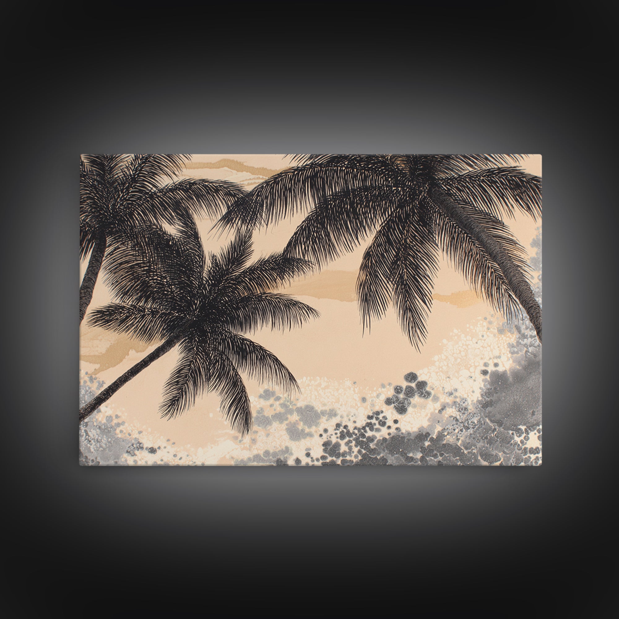 Palm Tree Silhouettes Canvas Print, Tropical Art, Room Decor, Living Room Decor, Fine Art, Tropic, Printable, TRO-3x2-56