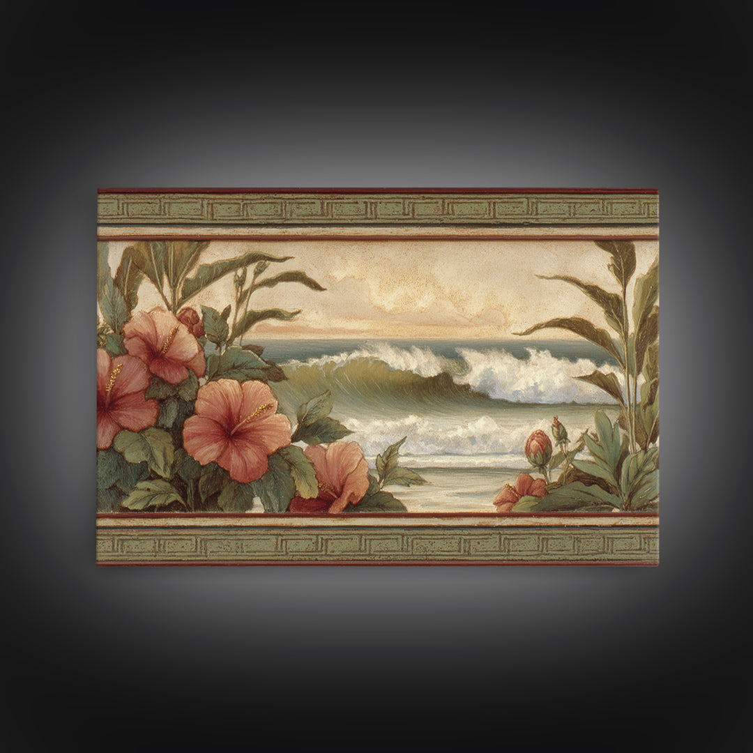Sunset Surf Scene Canvas Print, Tropical Art, Gallery Wall Art, Living Room Decor, Fine Art, Tropic, Textured Painting, TRO-3x2-98