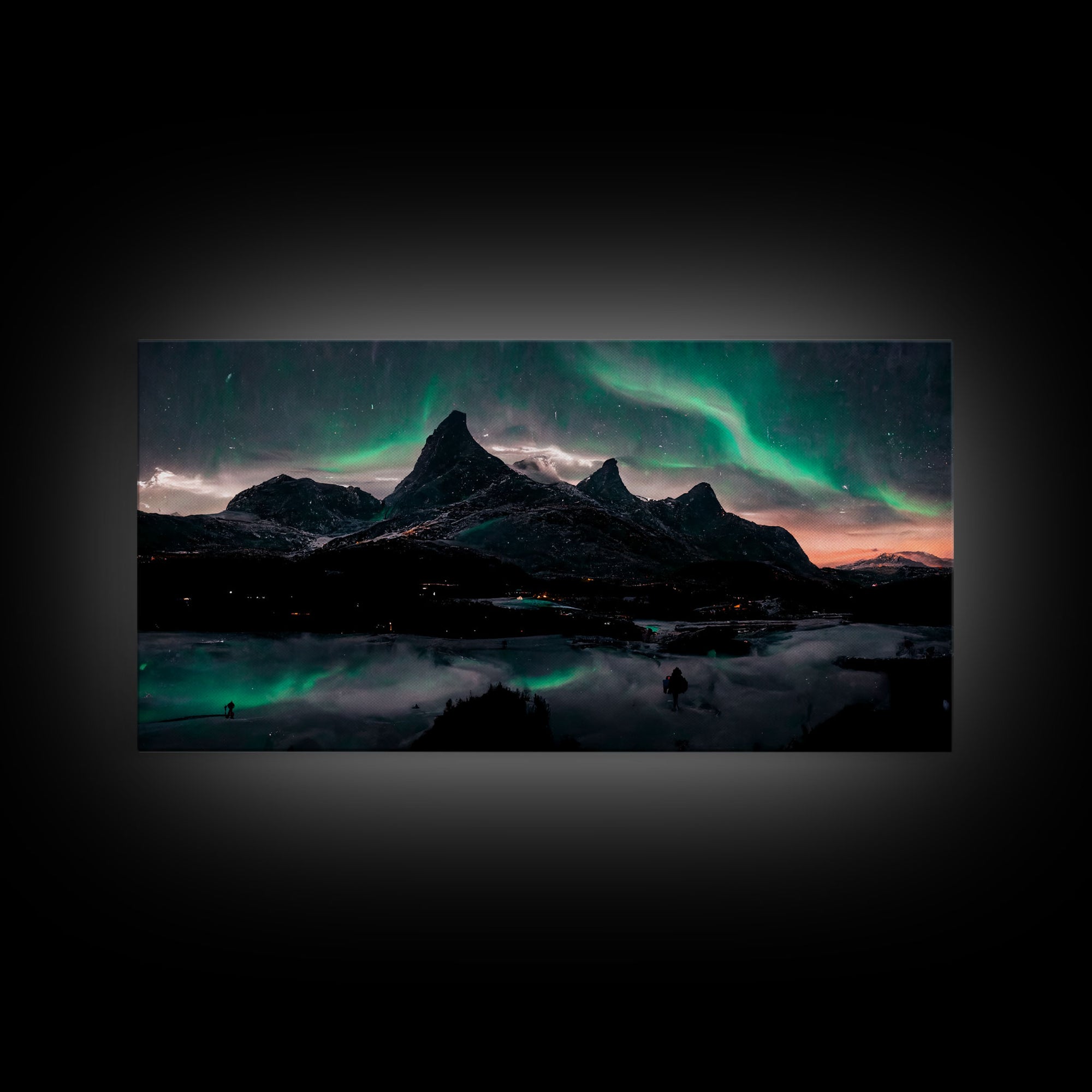Northern Lights Fine Art Canvas Print, Aurora Wall Art , Landscape Print, Aurora Painting, Aurora Borealis Poster
