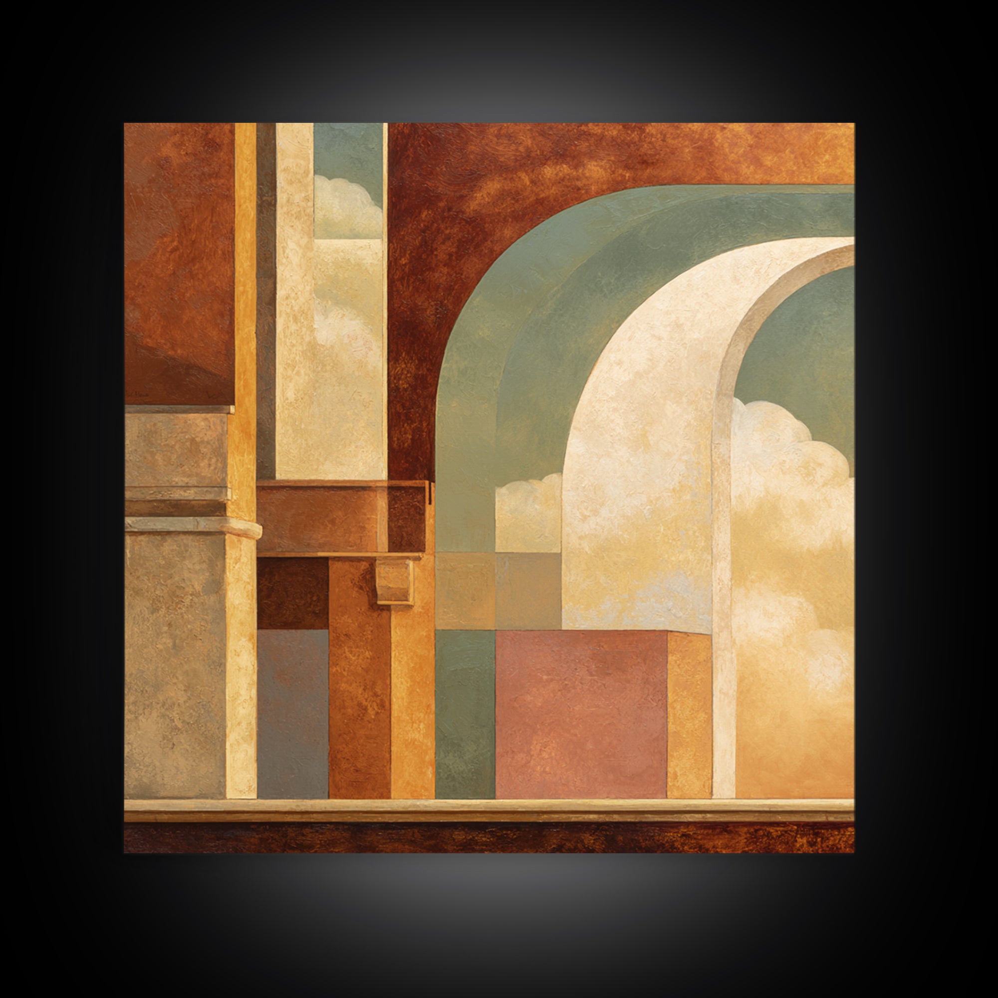 Old Theater Marquee Shapes Without Text Canvas Print, Urban Art, Neutral Decor, Living Room Decor, Abstract Art, Urban, URB-1x1-69