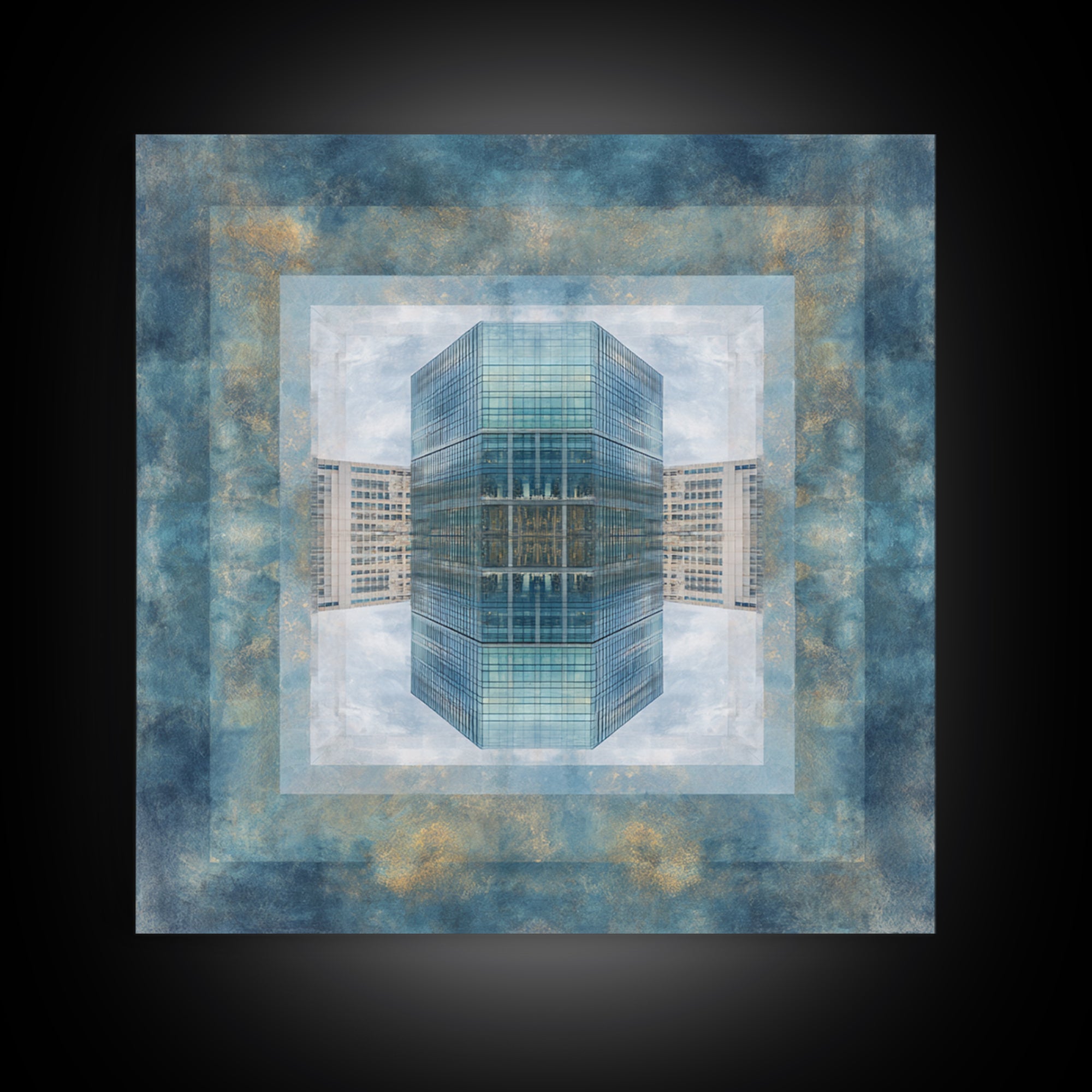 Modern Skyscraper Glass Reflections Canvas Print, Urban Art, Modern Decor, Living Room Decor, Fine Art, Urban, Home Decor, URB-1x1-86