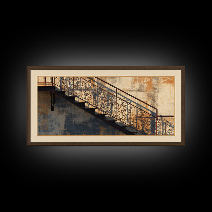 Fire Escape Silhouette Canvas Print, Urban Art, Wall Decor, Living Room Decor, Fine Art, Urban, Living Room Wall Art, URB-2x1-94
