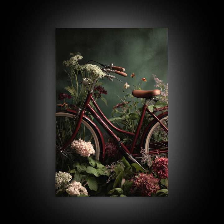 Bicycle Locked to Post Canvas Print, Urban Art, Art Print, Living Room Decor, Fine Art, Urban, Oil Painting, Art Deco, URB-2x3-23