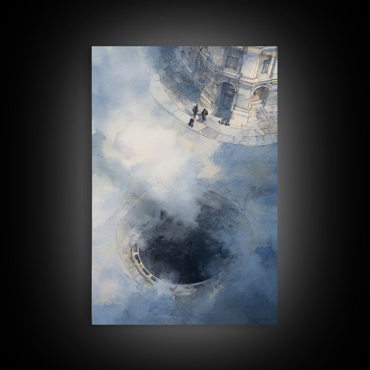Open Manhole Steam Canvas Print, Urban Art, Original Painting, Living Room Decor, Fine Art, Urban, African American Art, URB-2x3-49