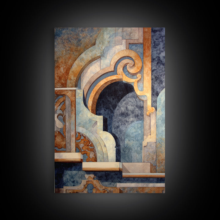 Old Theater Marquee Shapes Without Text Canvas Print, Urban Art, Living Room Decor, Abstract Art, Urban, Printable Art, URB-2x3-5
