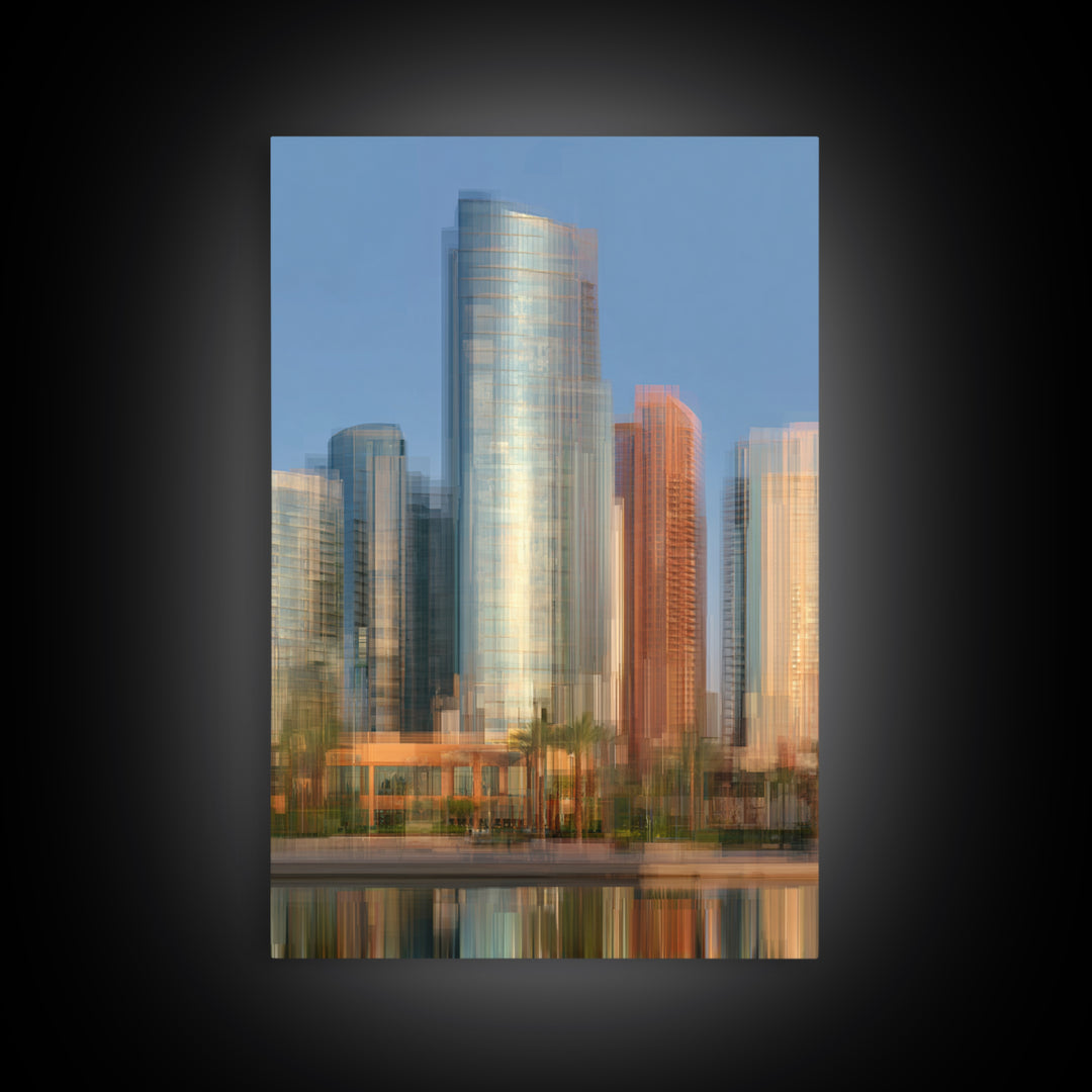 Modern Skyscraper Glass Reflections Canvas Print, Urban Art, Poster, Living Room Decor, Fine Art, Urban, Modern Wall Art, URB-2x3-70