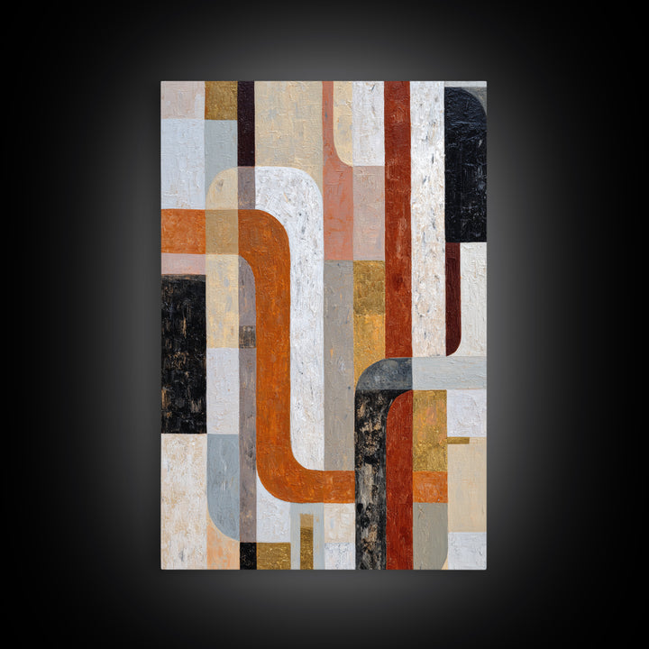 High Rise Window Grid Abstract Framed Canvas Print, Urban Art, Oil Painting, Living Room Decor, Abstract Art, Urban, URB-2x3-75