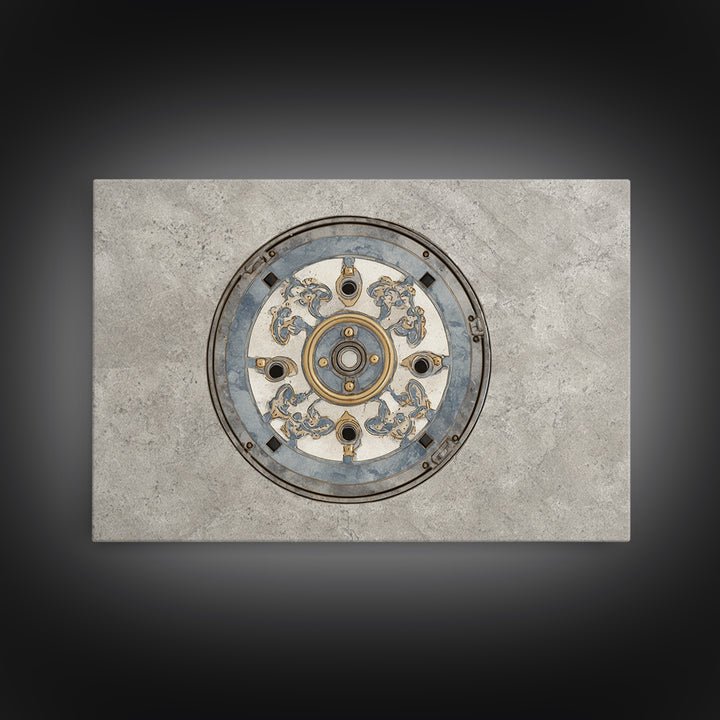 Open Manhole Steam Canvas Print, Urban Art, Modern Art, Living Room Decor, Urban, Gay Art, Gallery Decor, Neutral Decor, URB-3x2-21