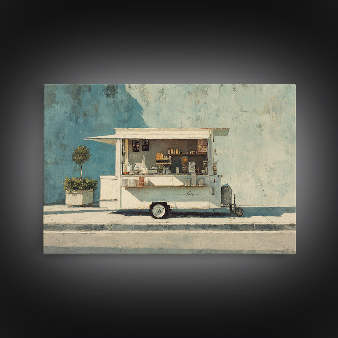 Street Food Cart Still Life Without Signage Canvas Print, Urban Art, Printable Art, Living Room Decor, Fine Art, Urban, URB-3x2-3