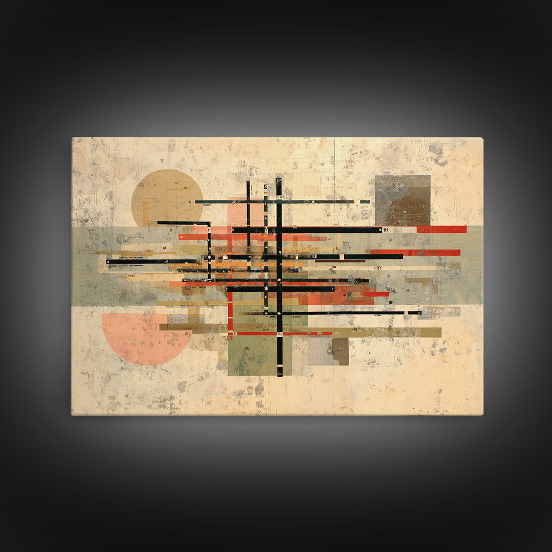 Abstract Subway Map Lines Without Labels Canvas Print, Urban Art, Queer Art, Living Room Decor, Abstract Art, Urban, URB-3x2-56