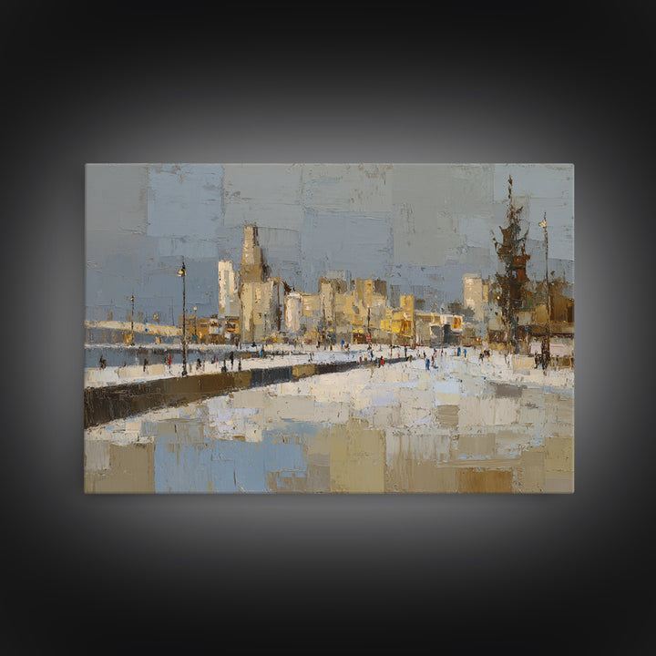Old Theater Marquee Shapes Without Text Framed Canvas Print, Urban Art, Gay Art, Living Room Decor, Abstract Art, Urban, URB-3x2-97