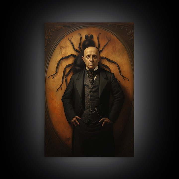 Beetle Inventor, Victorian Animal Portrait, Halloween Art, Gothic Whimsy Decor, Anthropomorphic Costume Art