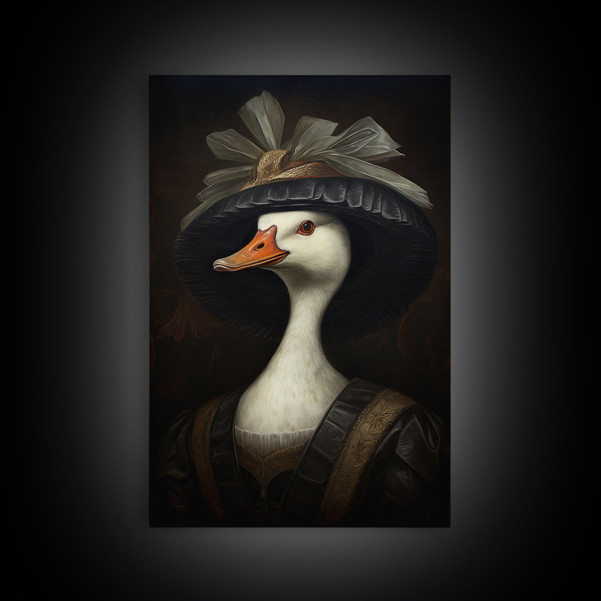 Goose Matron, Victorian Animal Portrait, Halloween Art, Gothic Whimsy Decor, Anthropomorphic Costume Art