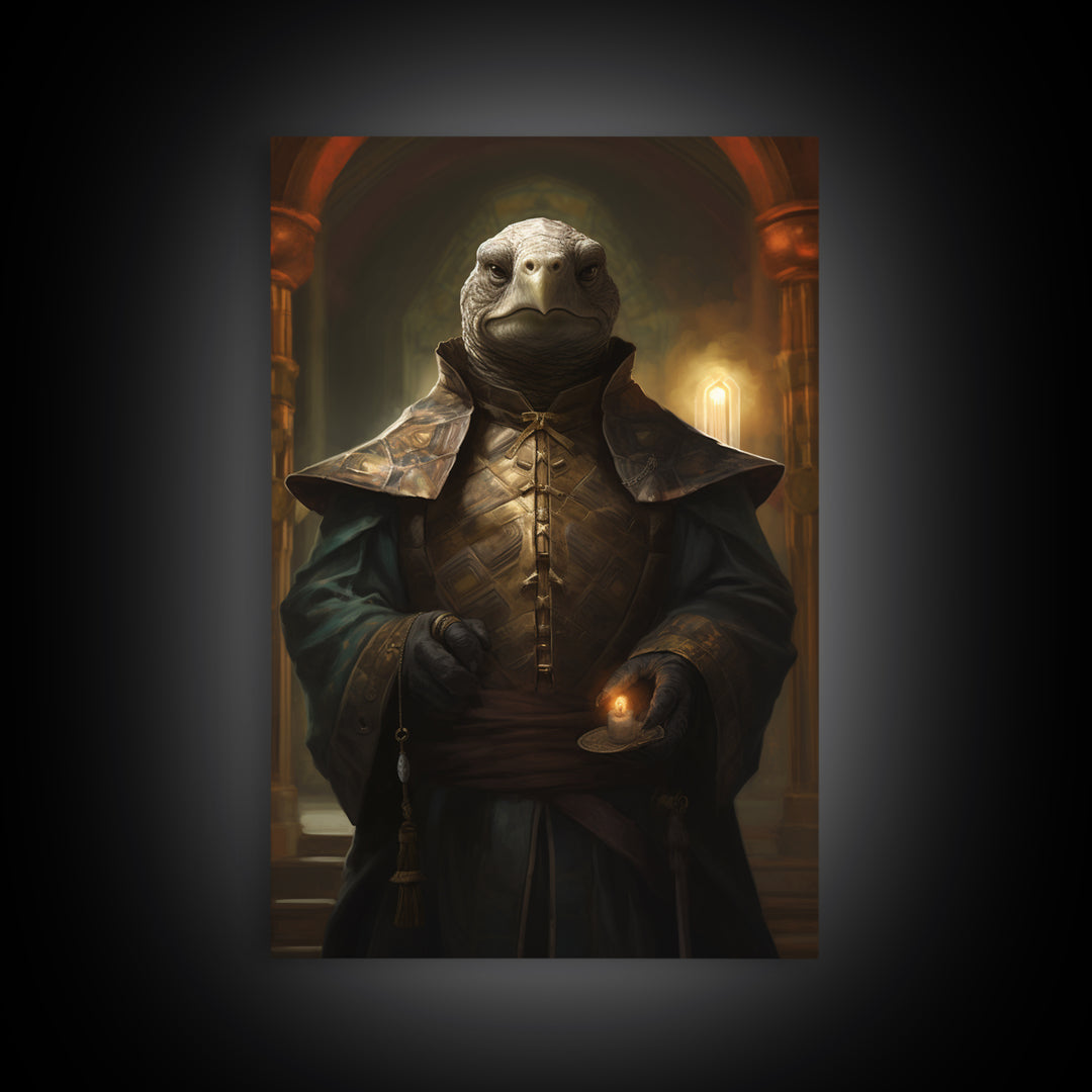 Tortoise Judge, Victorian Animal Portrait, Halloween Art, Gothic Whimsy Decor, Anthropomorphic Costume Art