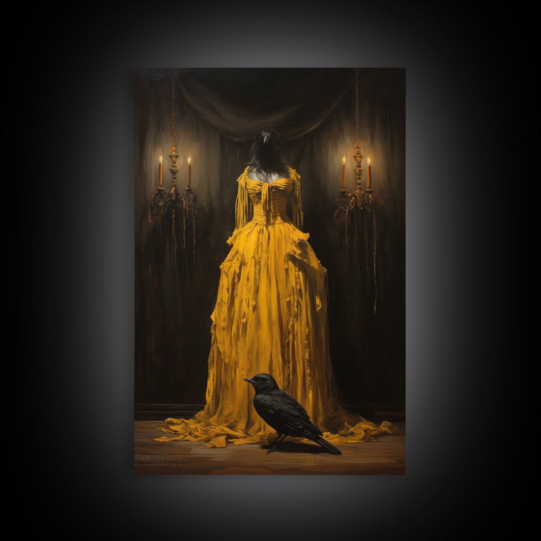 Canary Opera Singer, Victorian Animal Portrait, Halloween Art, Gothic Whimsy Decor, Anthropomorphic Costume Art