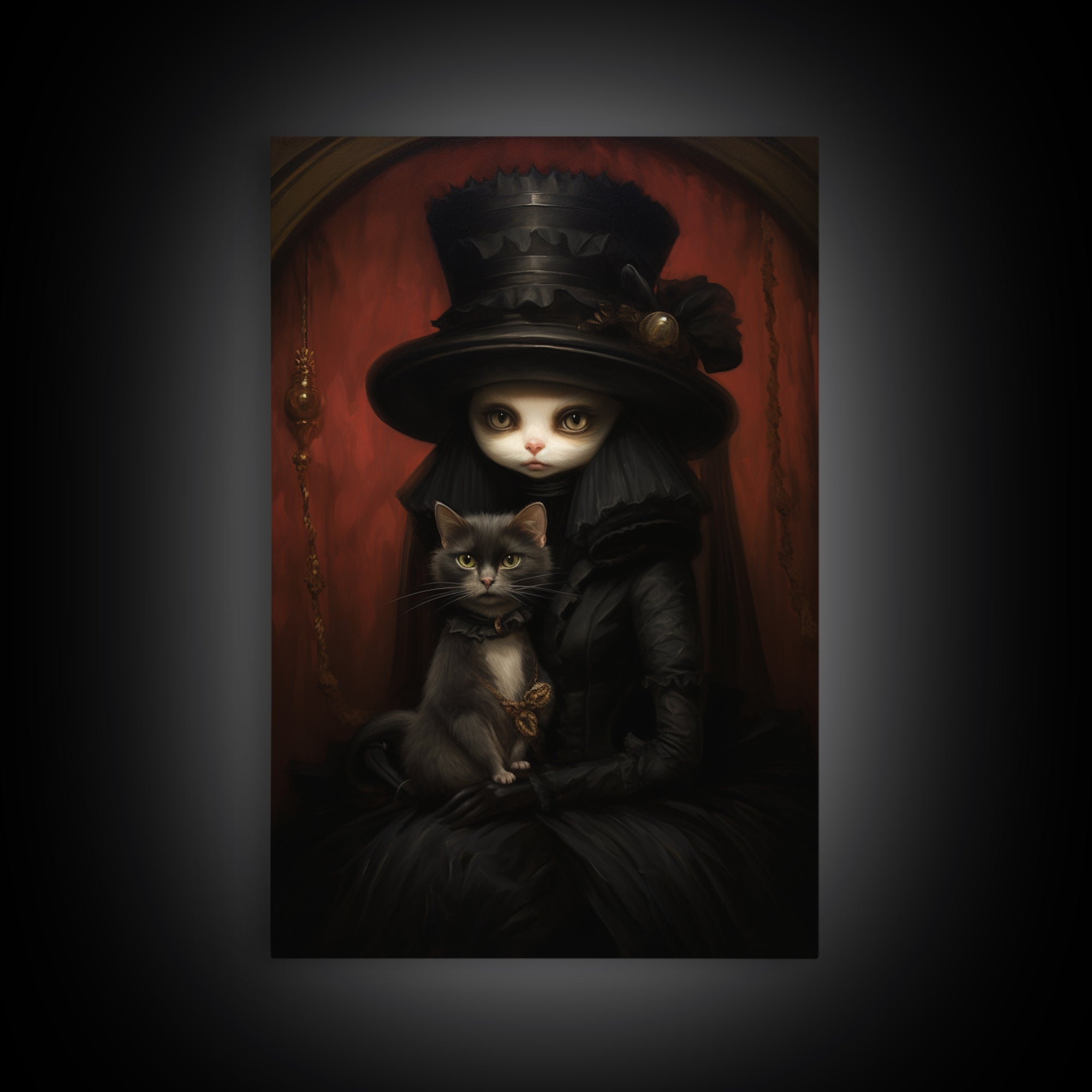 Mink Heiress, Victorian Animal Portrait, Halloween Art, Gothic Whimsy Decor, Anthropomorphic Costume Art