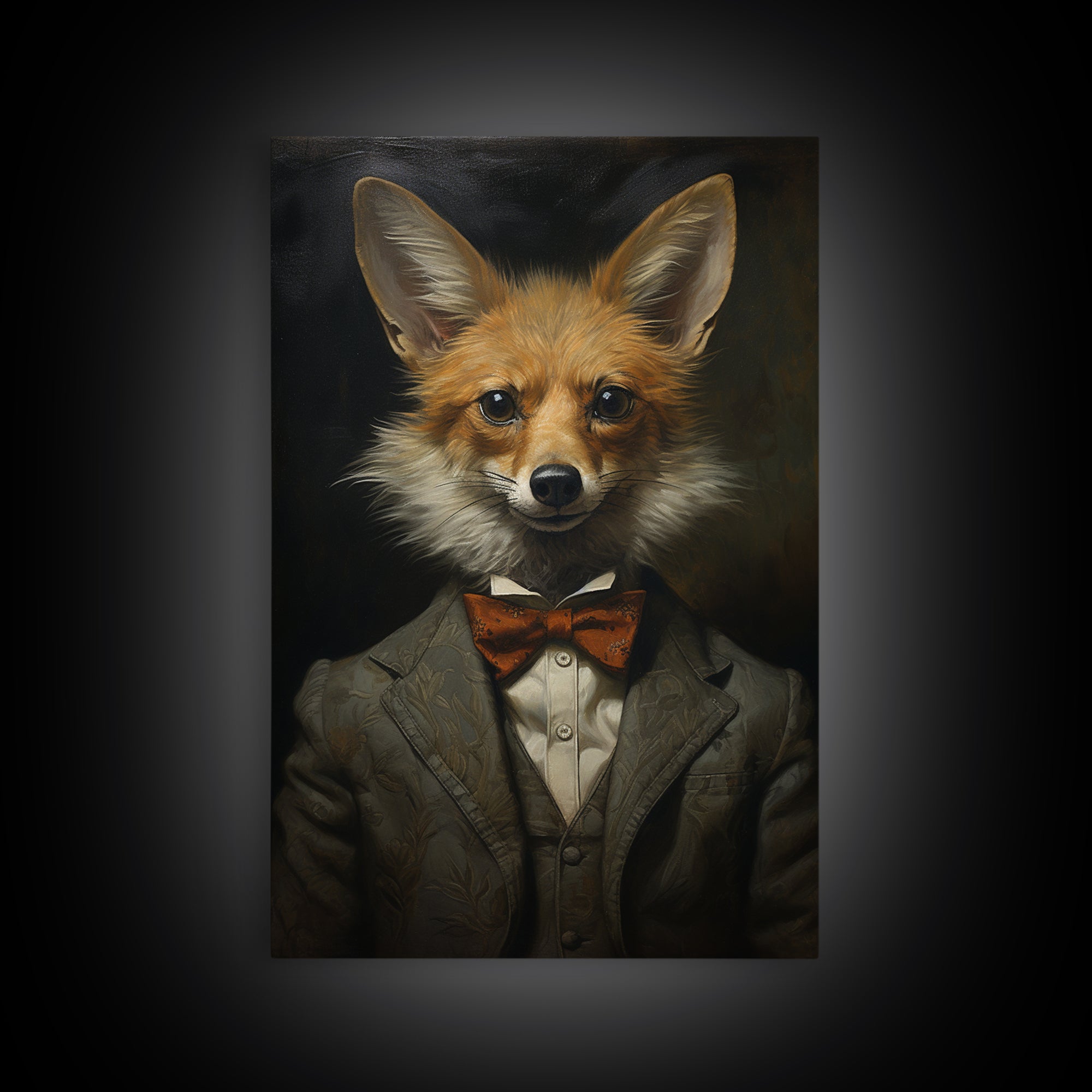 Jackal Dandy, Victorian Animal Portrait, Halloween Art, Gothic Whimsy Decor, Anthropomorphic Costume Art