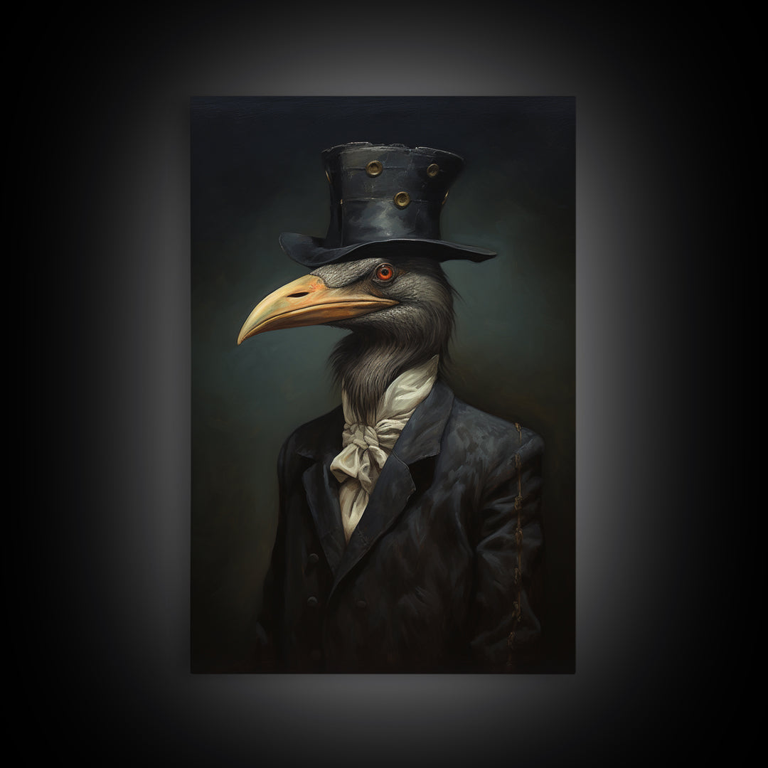 Gull Merchant, Victorian Animal Portrait, Halloween Art, Gothic Whimsy Decor, Anthropomorphic Costume Art