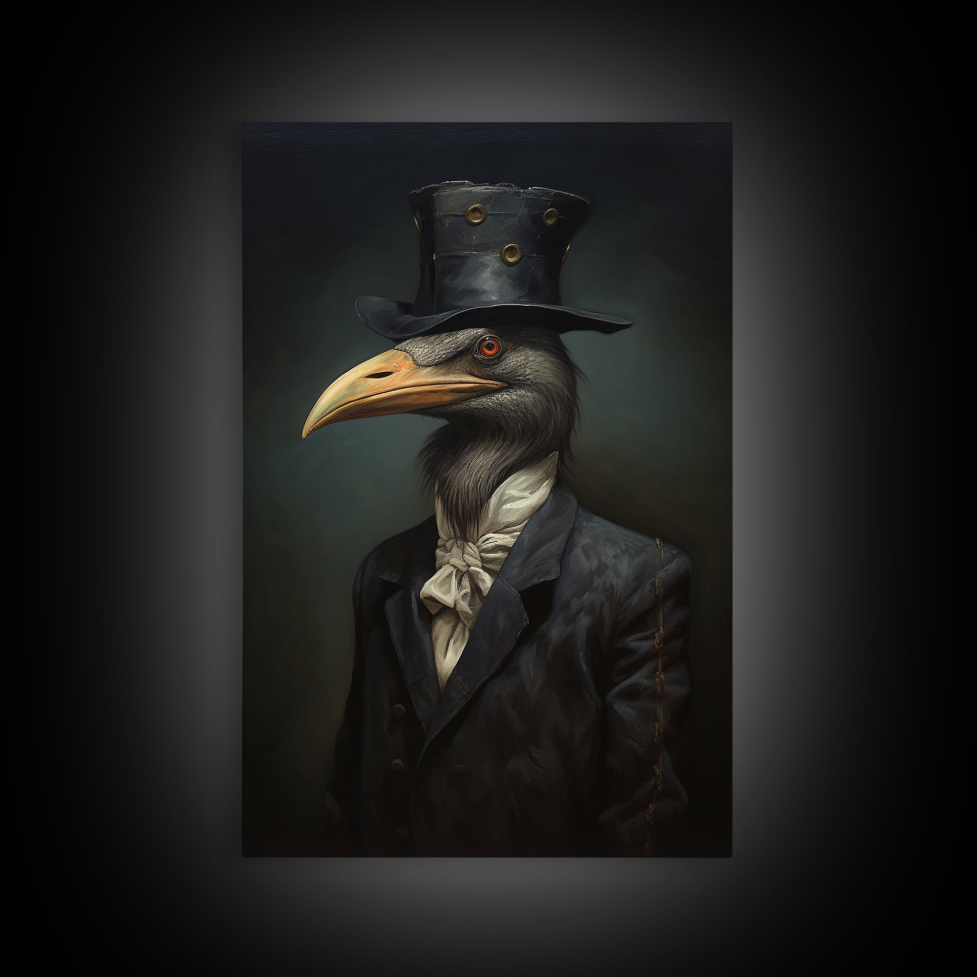 Gull Merchant, Victorian Animal Portrait, Halloween Art, Gothic Whimsy Decor, Anthropomorphic Costume Art