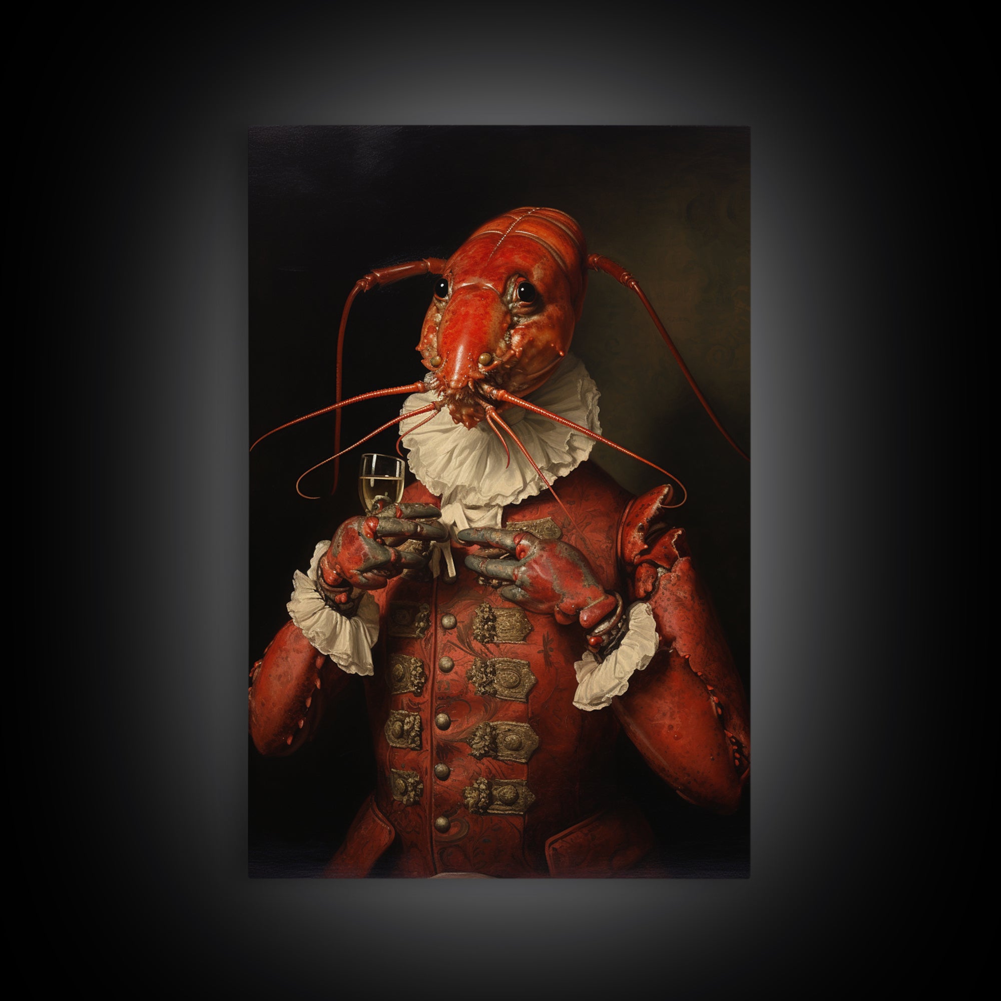 Lobster Earl, Victorian Animal Portrait, Halloween Art, Gothic Whimsy Decor, Anthropomorphic Costume Art