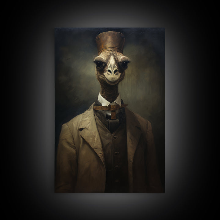 Camel Diplomat, Victorian Animal Portrait, Halloween Art, Gothic Whimsy Decor, Anthropomorphic Costume Art