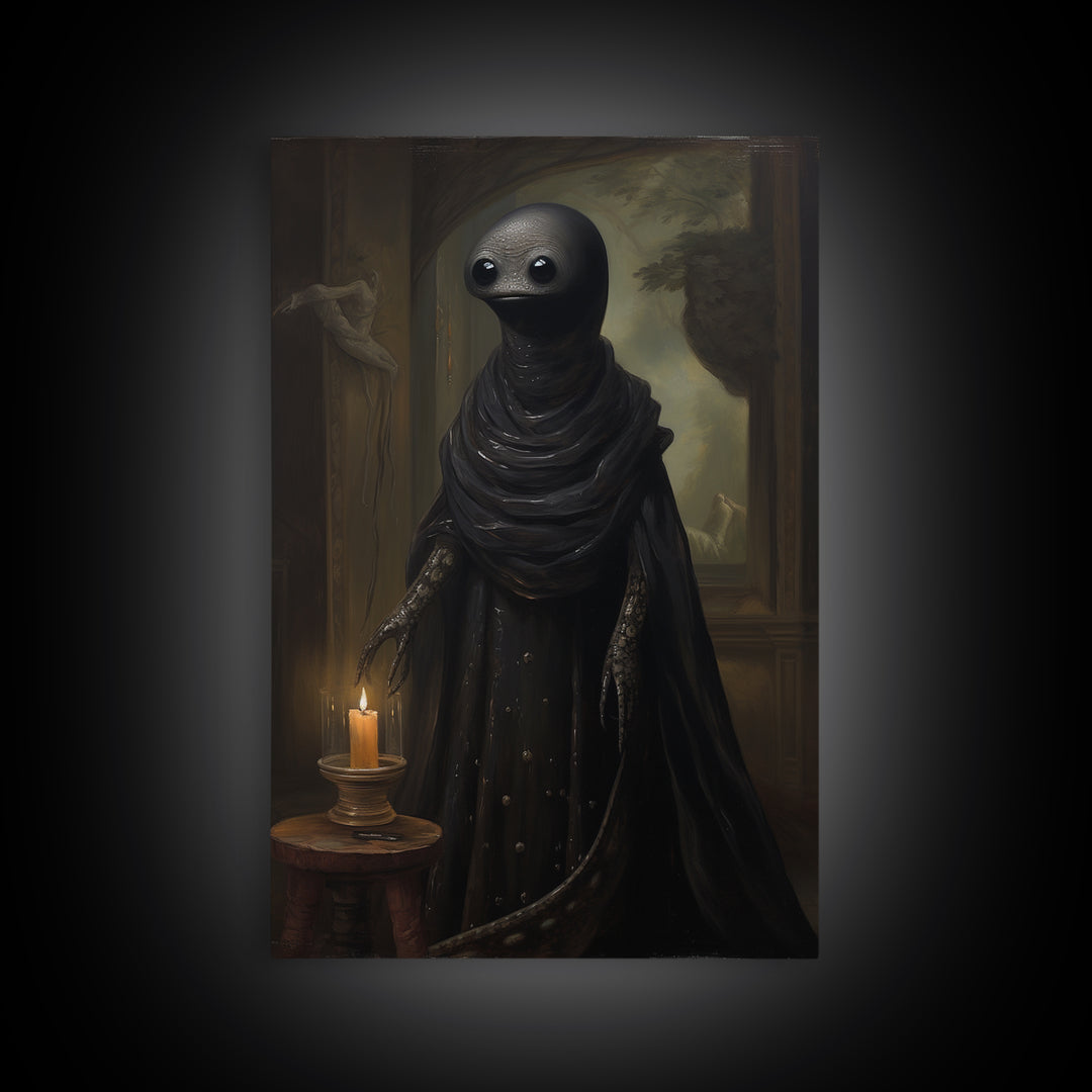 Eel Medium, Victorian Animal Portrait, Halloween Art, Gothic Whimsy Decor, Anthropomorphic Costume Art