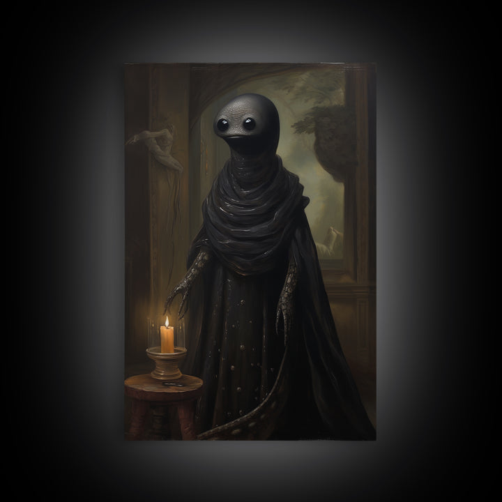 Eel Medium, Victorian Animal Portrait, Halloween Art, Gothic Whimsy Decor, Anthropomorphic Costume Art