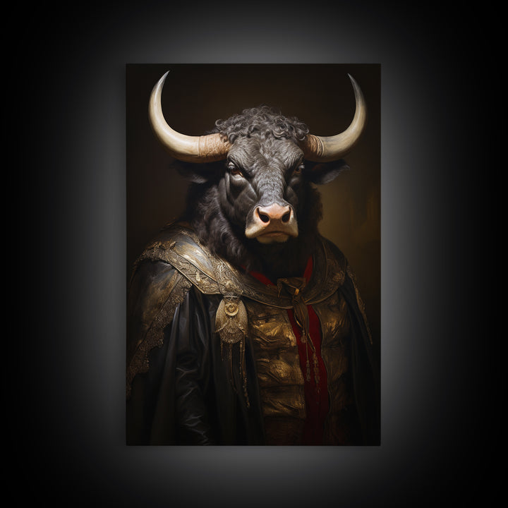 Buffalo Mayor, Victorian Animal Portrait, Halloween Art, Gothic Whimsy Decor, Anthropomorphic Costume Art