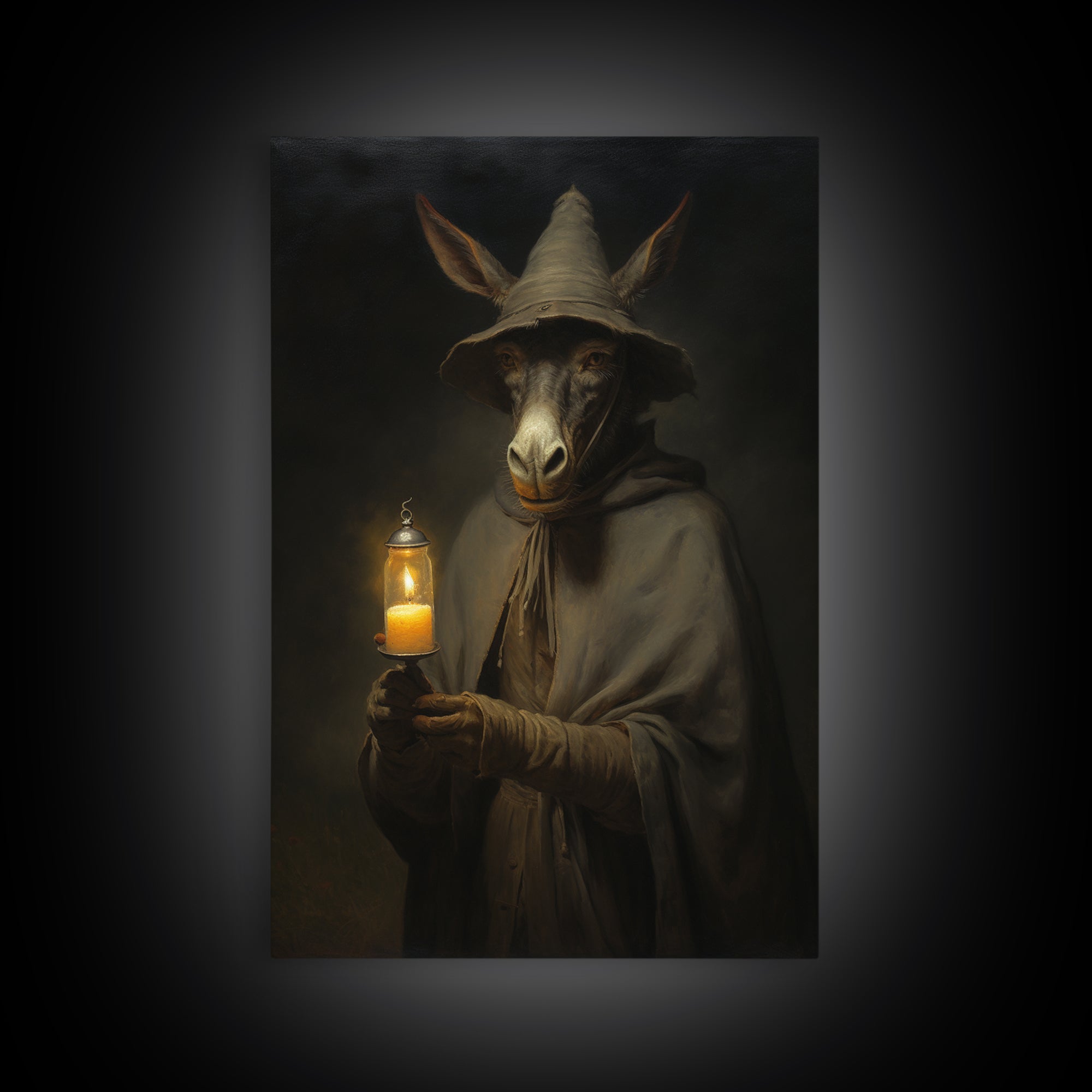 Donkey Coachman, Victorian Animal Portrait, Halloween Art, Gothic Whimsy Decor, Anthropomorphic Costume Art