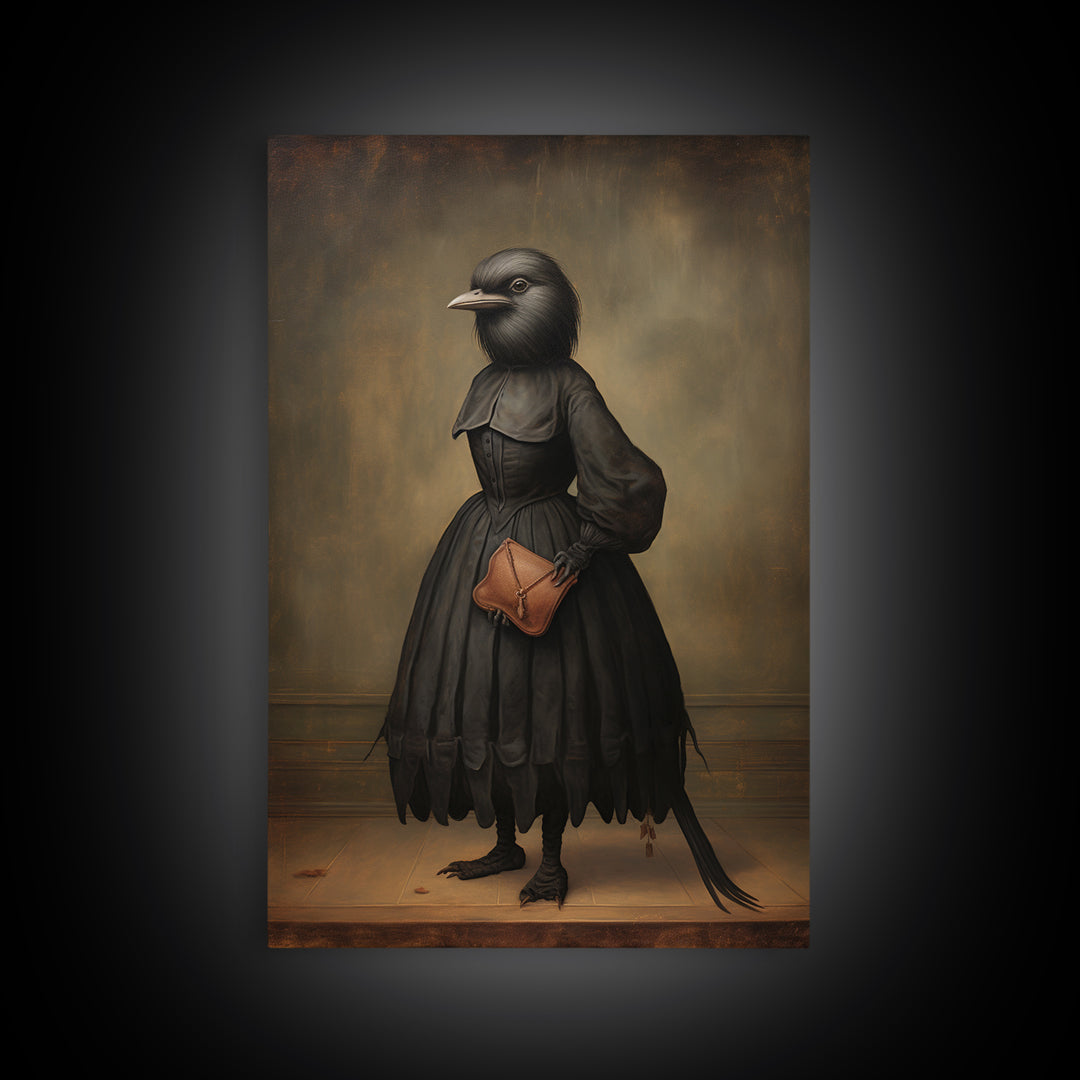 Wren Music Teacher, Victorian Animal Portrait, Halloween Art, Gothic Whimsy Decor, Anthropomorphic Costume Art