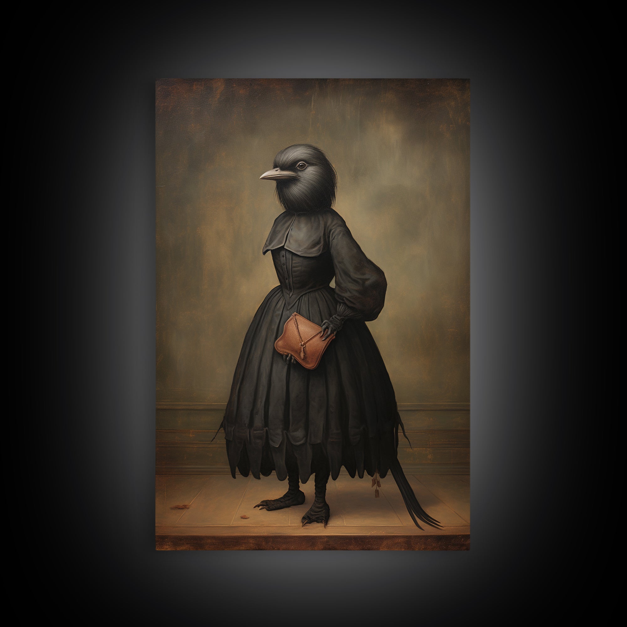 Wren Music Teacher, Victorian Animal Portrait, Halloween Art, Gothic Whimsy Decor, Anthropomorphic Costume Art