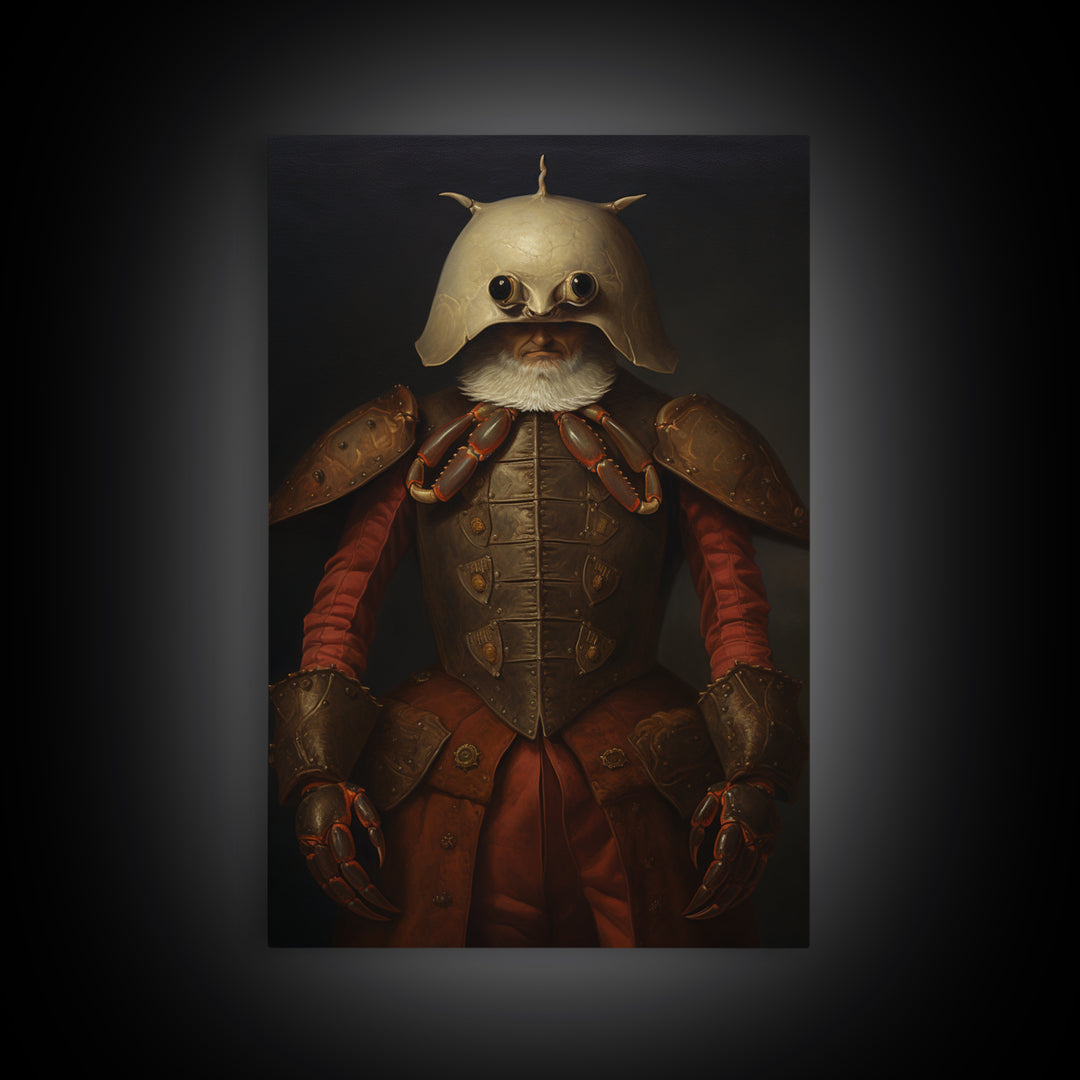 Crab Inspector, Victorian Animal Portrait, Halloween Art, Gothic Whimsy Decor, Anthropomorphic Costume Art