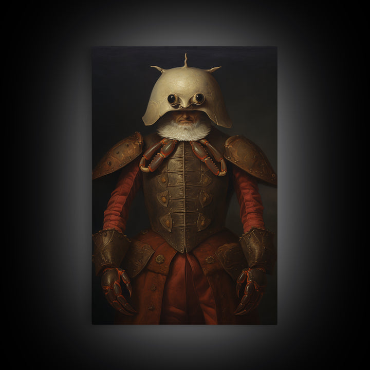 Crab Inspector, Victorian Animal Portrait, Halloween Art, Gothic Whimsy Decor, Anthropomorphic Costume Art