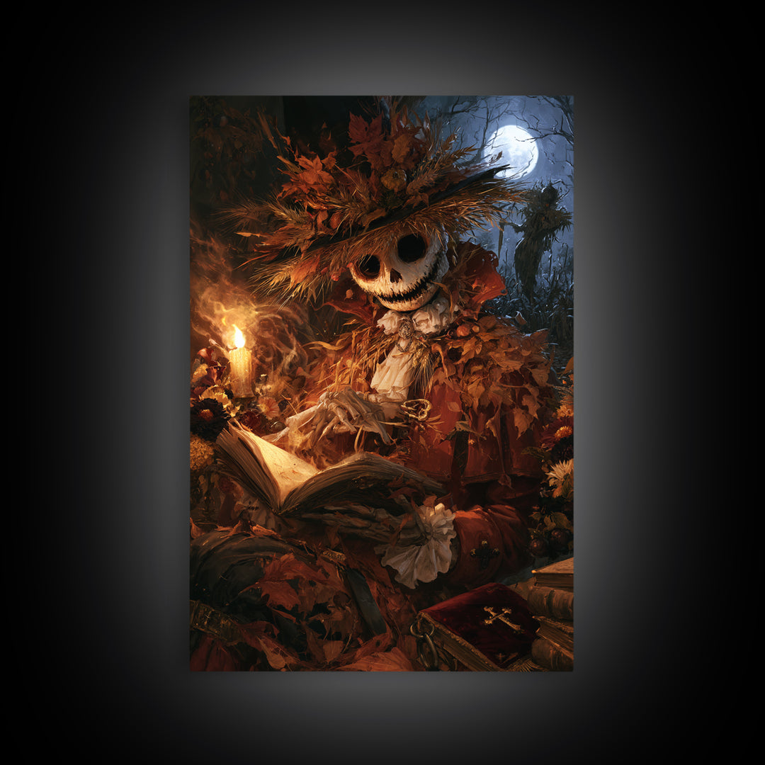 The Harvest Demon, Macabre Victorian Decor, Vertical Wall Art, Canvas Print, Gothic Wall Decor, Halloween Portrait Art, Halloween Decor
