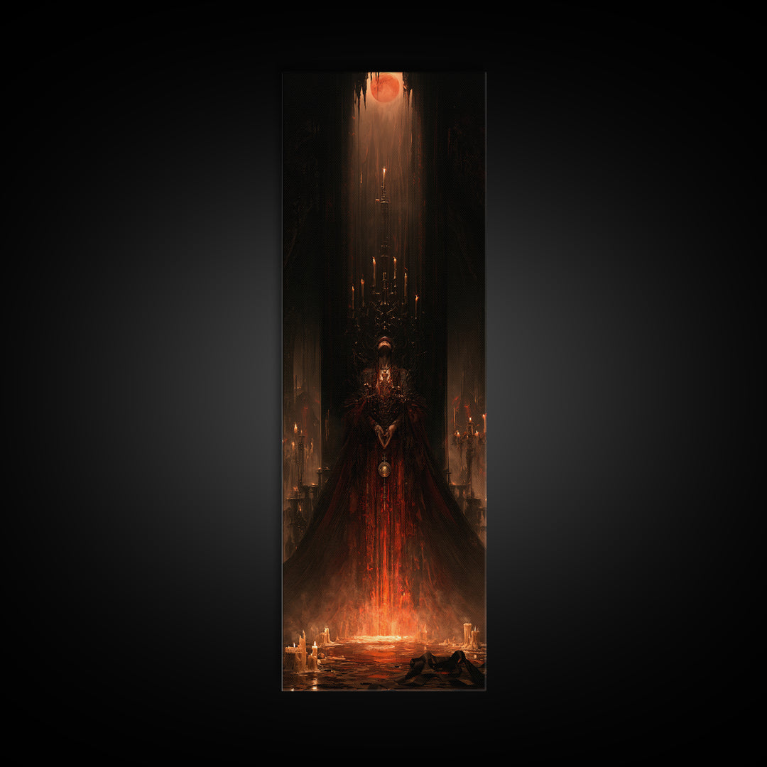 The Cave Oracle, Victorian Gothic Art, Tall Narrow Wall Art, Framed Canvas Print, Gothic Wall Decor, Halloween Portrait Art, Halloween Decor