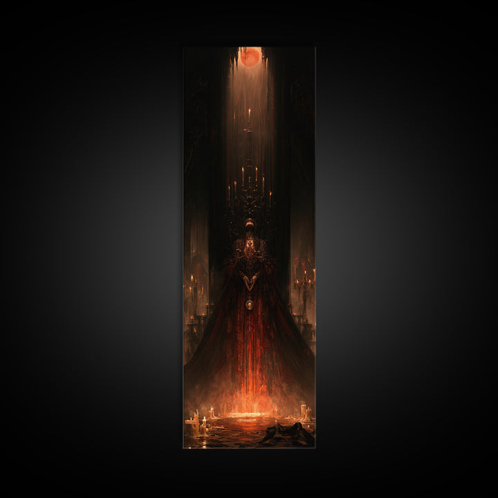 The Cave Oracle, Victorian Gothic Art, Tall Narrow Wall Art, Framed Canvas Print, Gothic Wall Decor, Halloween Portrait Art, Halloween Decor