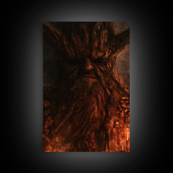 The Hollow-Tree Monster, Victorian Gothic Art, Vertical Wall Art, Canvas Print, Gothic Wall Decor, Halloween Portrait Art, Gothic Home Decor
