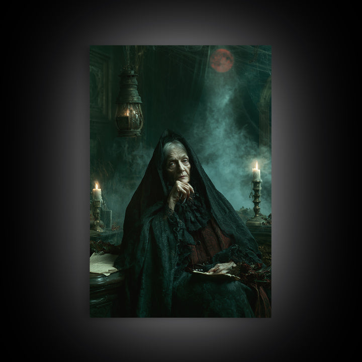 The Crossroads Spirit, Antique Gothic Portrait, Vertical Wall Art, Canvas Print, Gothic Wall Decor, Halloween Portrait Art, Halloween Decor