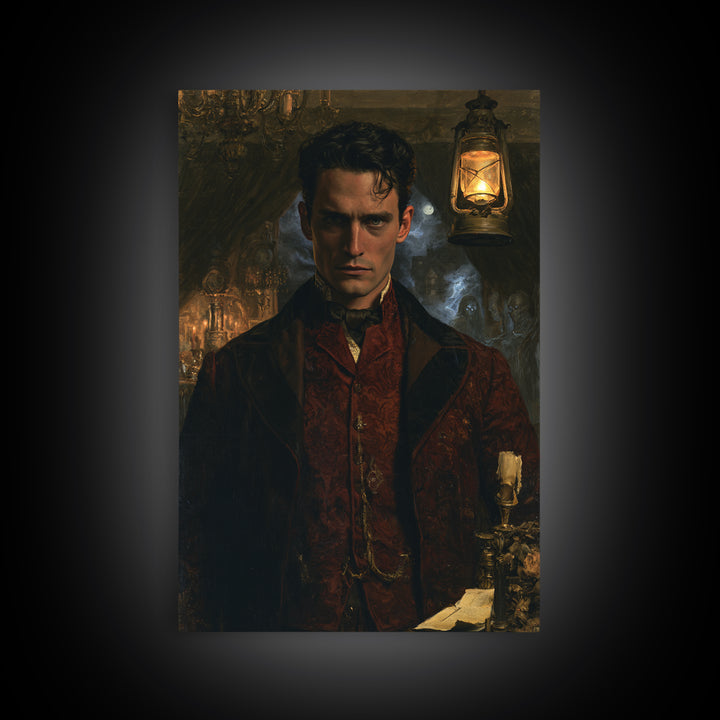 The Possessed Farmhouse, Macabre Victorian Decor, Vertical Wall Art, Canvas Print, Gothic Wall Decor, Halloween Portrait Art