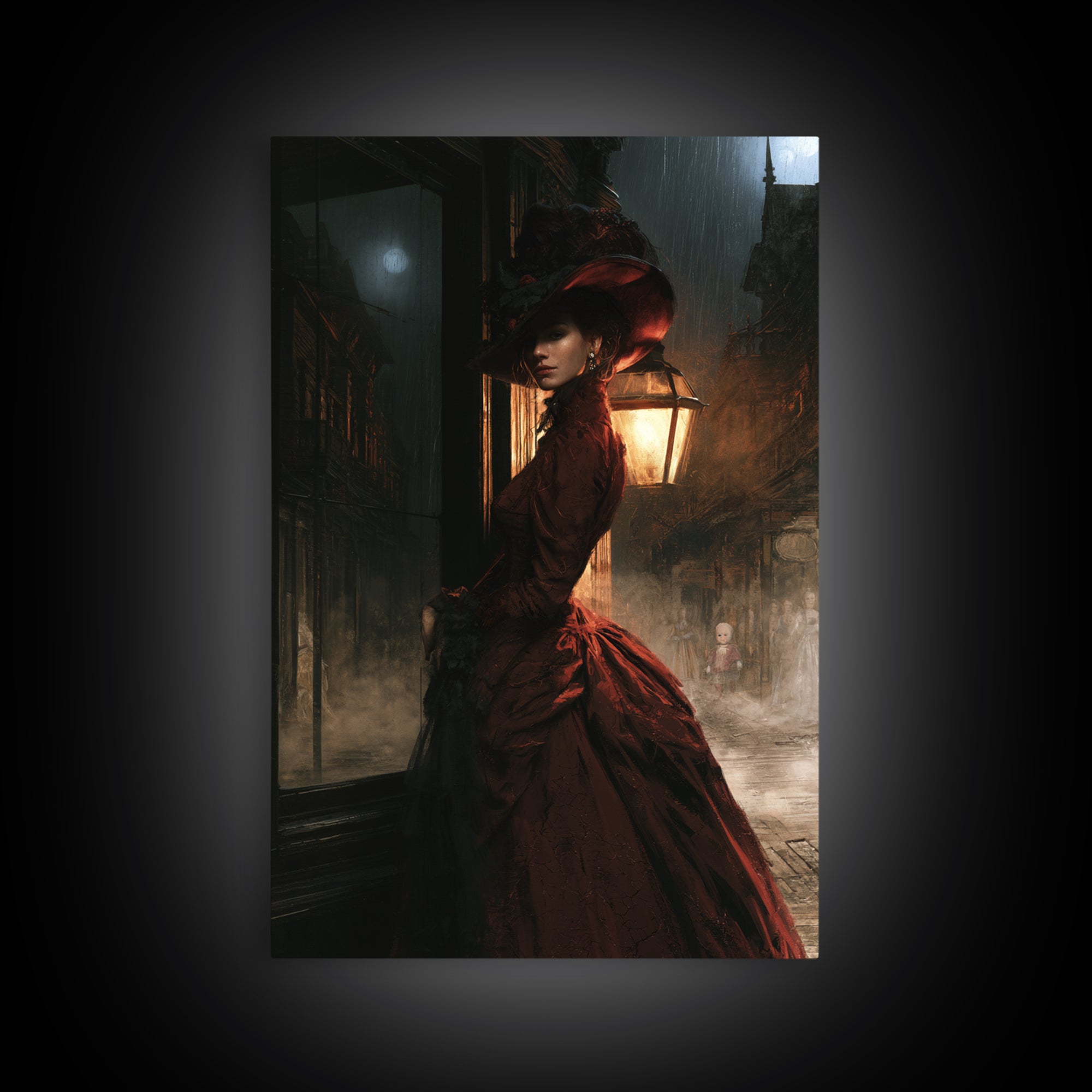The Ghost Town Main Street, Victorian Gothic Art, Vertical Wall Art, Canvas Print, Gothic Wall Decor, Halloween Portrait Art