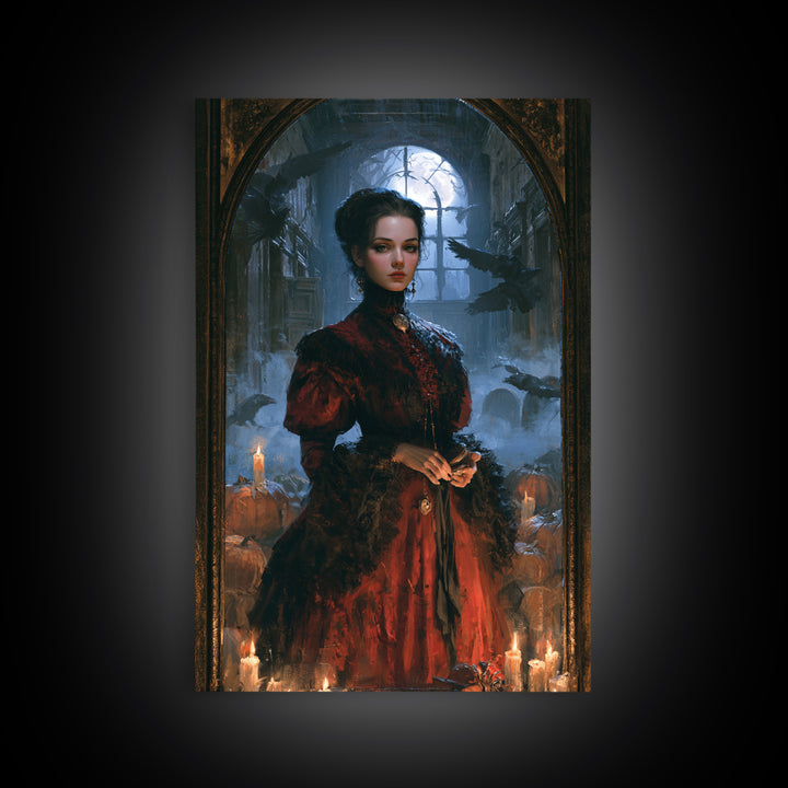 The Derelict Asylum, Victorian Horror Portrait, Vertical Wall Art, Canvas Print, Gothic Wall Decor, Halloween Portrait Art