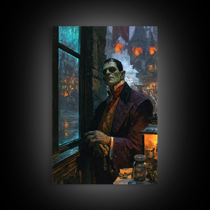The Monster Parade, Macabre Victorian Decor, Vertical Wall Art, Canvas Print, Gothic Wall Decor, Halloween Portrait Art, Dark Fantasy Art