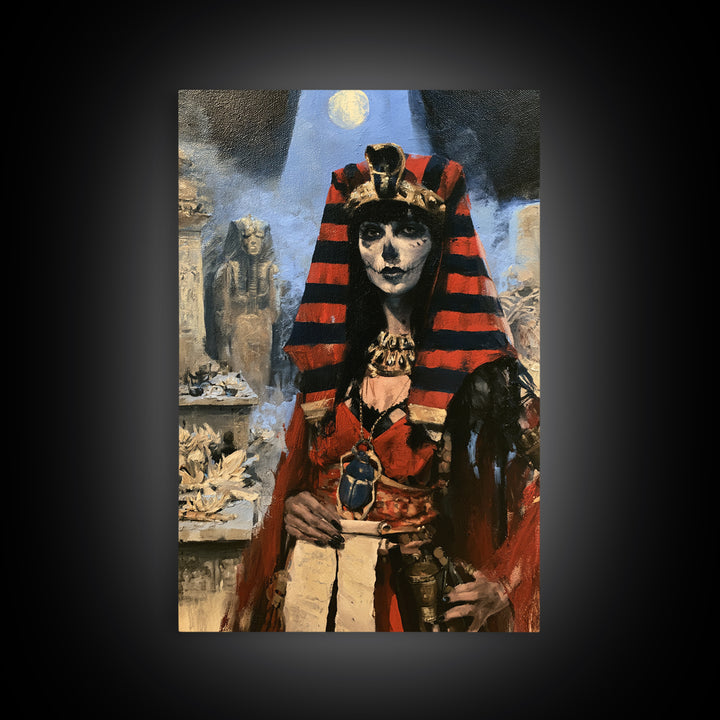 The Graveyard Dance, Victorian Gothic Art, Vertical Wall Art, Framed Canvas Print, Gothic Wall Decor, Halloween Portrait Art