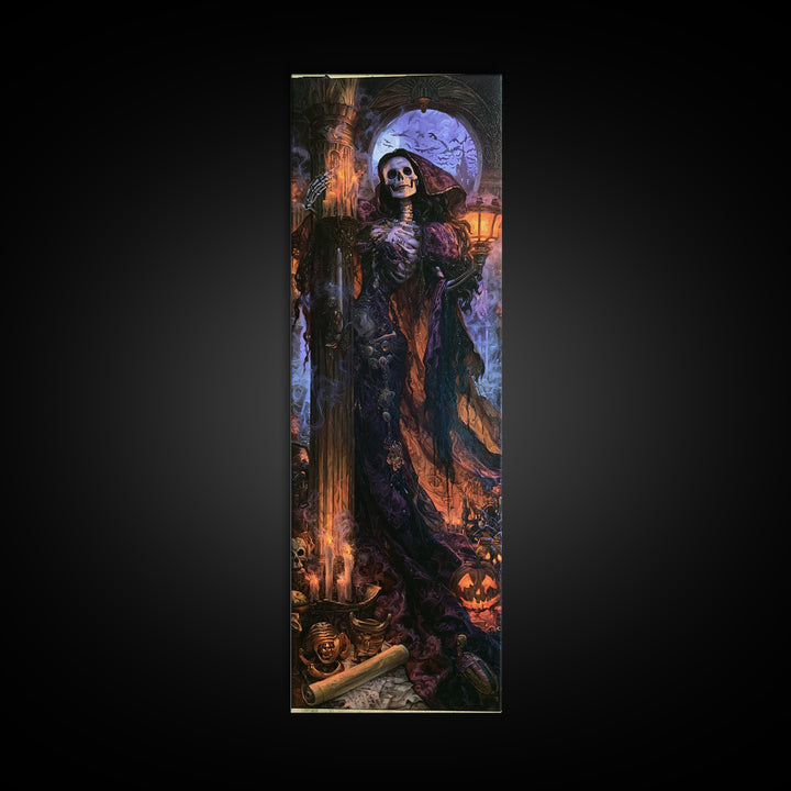 The Graveyard Dance, Macabre Victorian Decor, Tall Narrow Wall Art, Canvas Print, Gothic Wall Decor, Halloween Portrait Art
