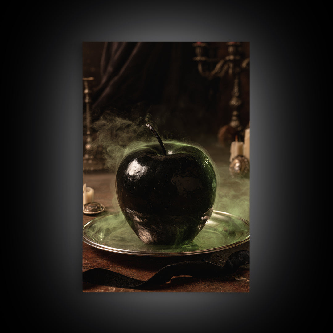 The Poisoned Apple, Antique Gothic Portrait, Vertical Wall Art, Canvas Print, Gothic Wall Decor, Halloween Portrait Art