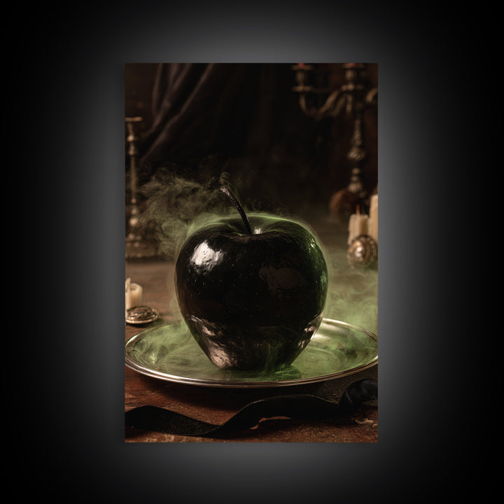 The Poisoned Apple, Antique Gothic Portrait, Vertical Wall Art, Canvas Print, Gothic Wall Decor, Halloween Portrait Art