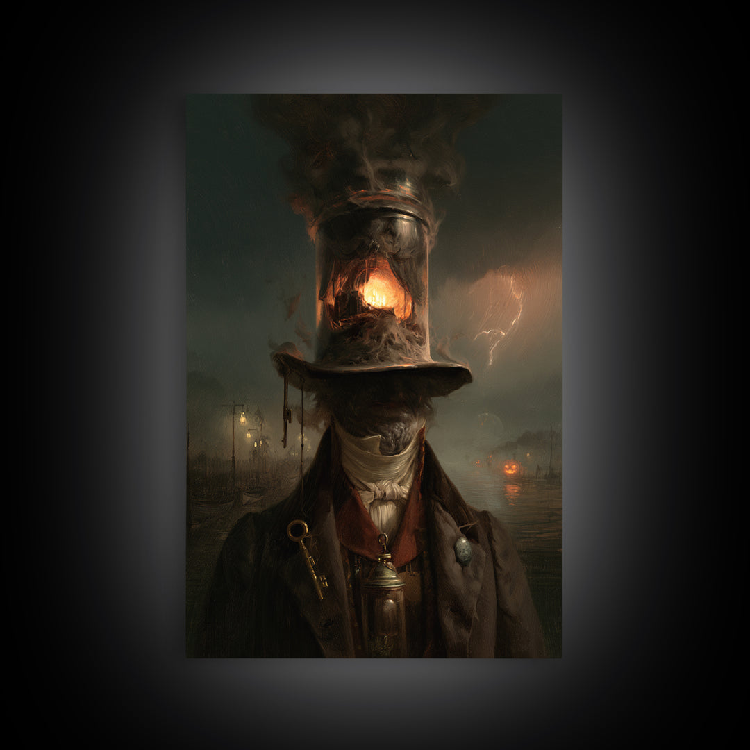 The Dream Eater, Dark Academia Wall Art, Vertical Wall Art, Canvas Print, Gothic Wall Decor, Halloween Portrait Art, Halloween Wall Art
