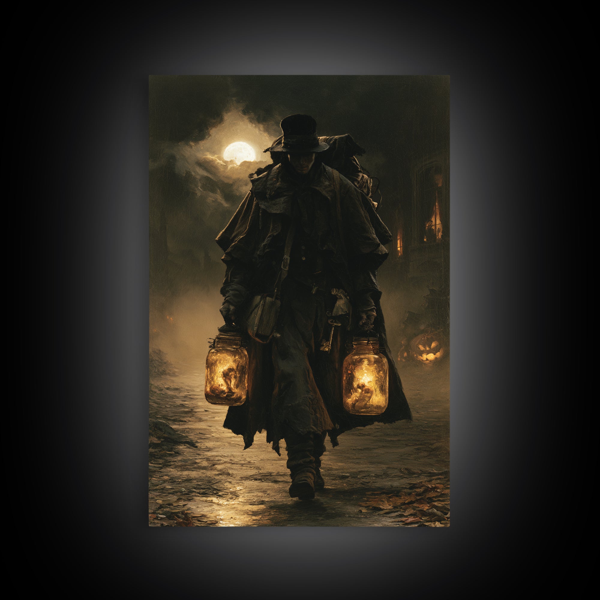 The Soul Collector, Dark Academia Wall Art, Vertical Wall Art, Canvas Print, Gothic Wall Decor, Halloween Portrait Art, Macabre Wall Art