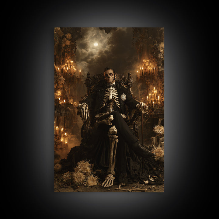 The Cathedral Of Bones, Macabre Victorian Decor, Vertical Wall Art, Canvas Print, Gothic Wall Decor, Halloween Portrait Art